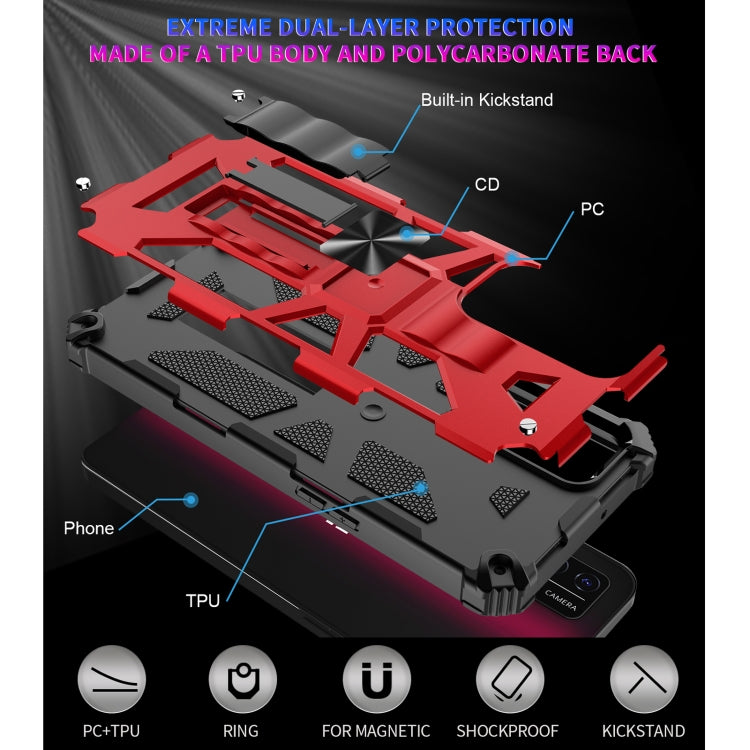 For T-Mobile REVVL V+ 5G Shockproof TPU + PC Magnetic Protective Case with Holder