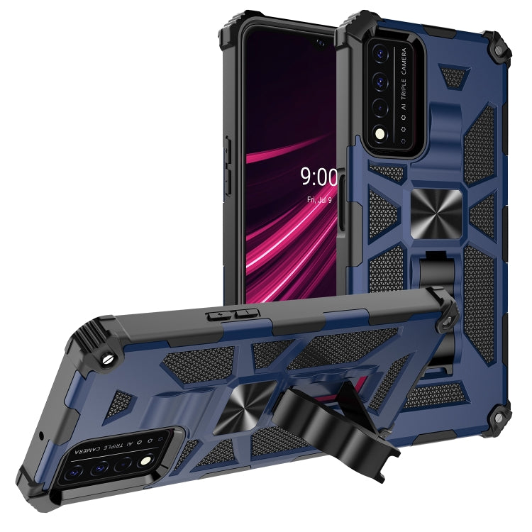 For T-Mobile REVVL V+ 5G Shockproof TPU + PC Magnetic Protective Case with Holder
