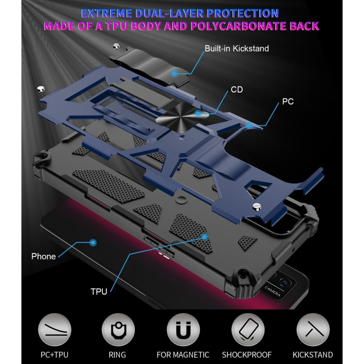 For T-Mobile REVVL V+ 5G Shockproof TPU + PC Magnetic Protective Case with Holder