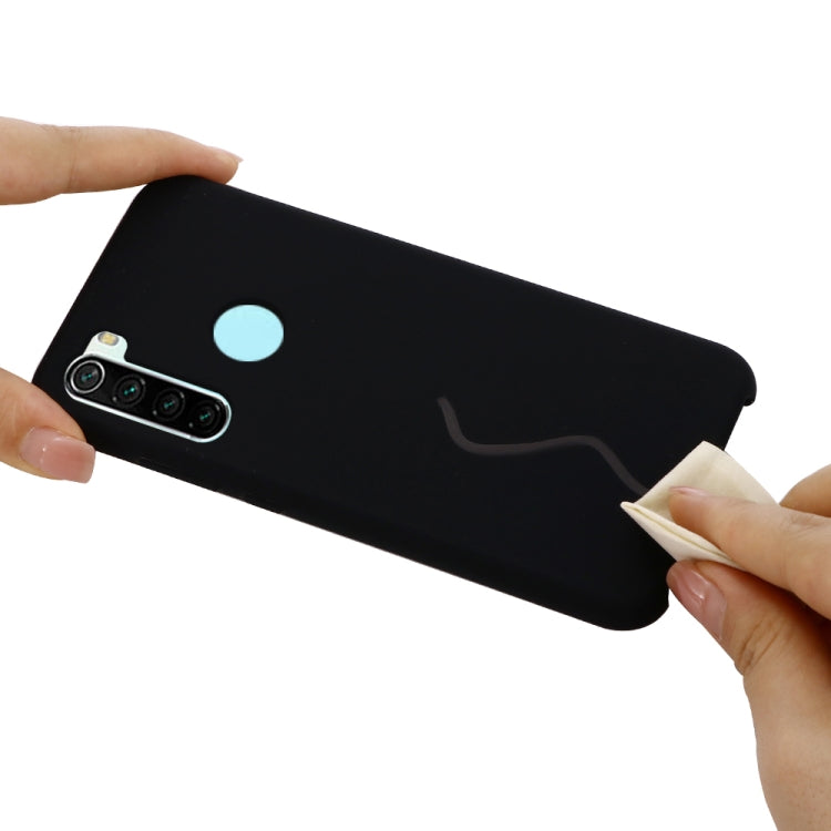 For Xiaomi Redmi Note 8 2021 Pure Color Liquid Silicone Shockproof Full Coverage Case