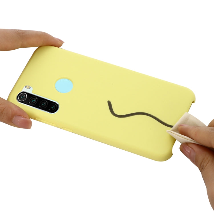 For Xiaomi Redmi Note 8 2021 Pure Color Liquid Silicone Shockproof Full Coverage Case