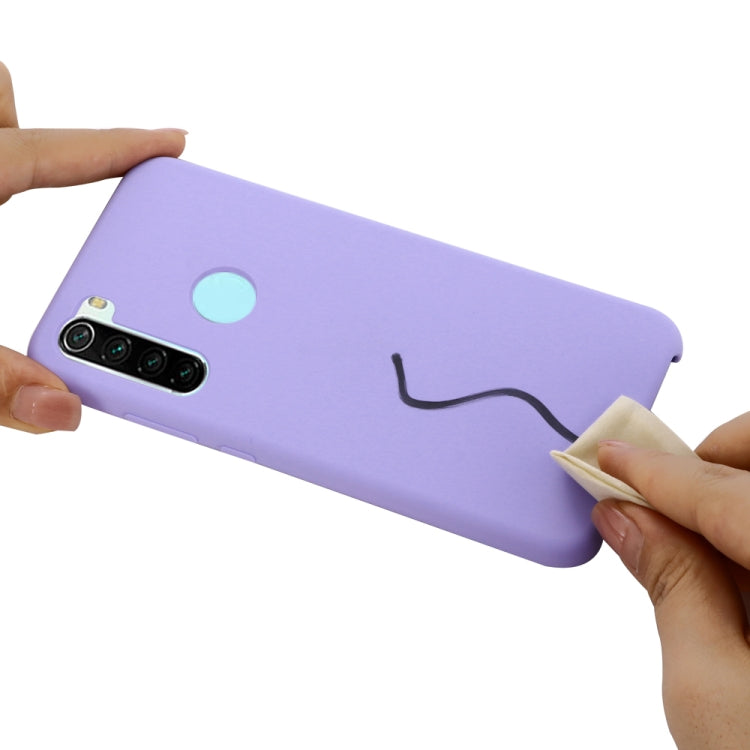For Xiaomi Redmi Note 8 2021 Pure Color Liquid Silicone Shockproof Full Coverage Case