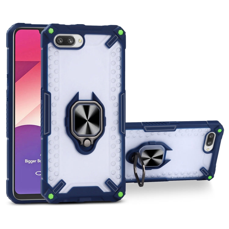 Matte TPU + PC Magnetic Shockproof Case with Ring Holder For OPPO A3s