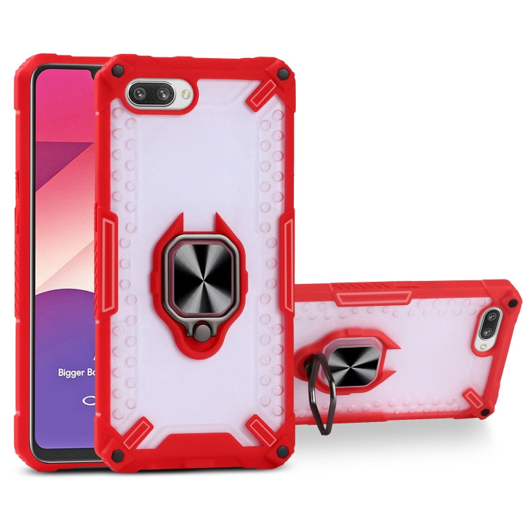 Matte TPU + PC Magnetic Shockproof Case with Ring Holder For OPPO A3s