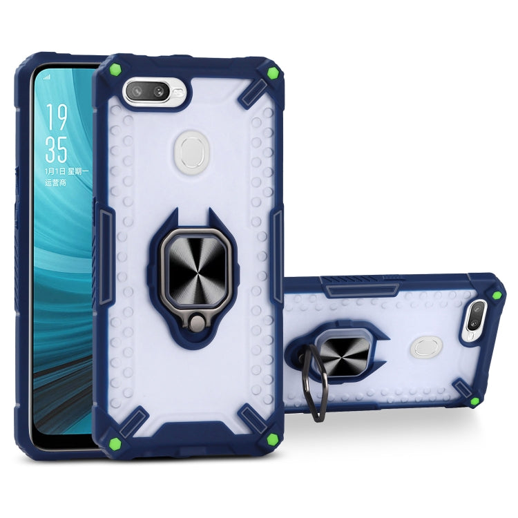 Matte TPU + PC Magnetic Shockproof Case with Ring Holder For OPPO A7