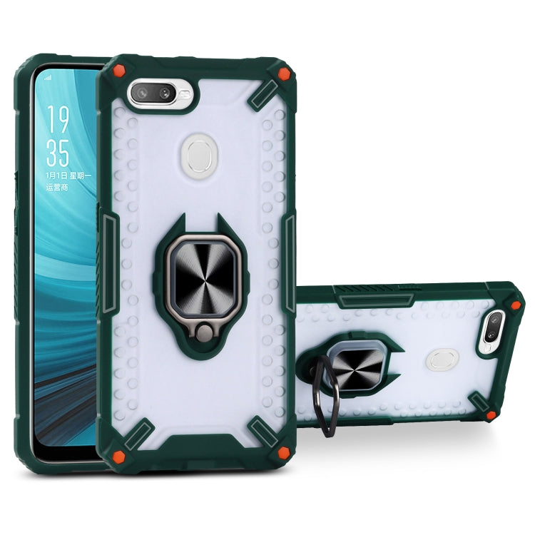 Matte TPU + PC Magnetic Shockproof Case with Ring Holder For OPPO A7