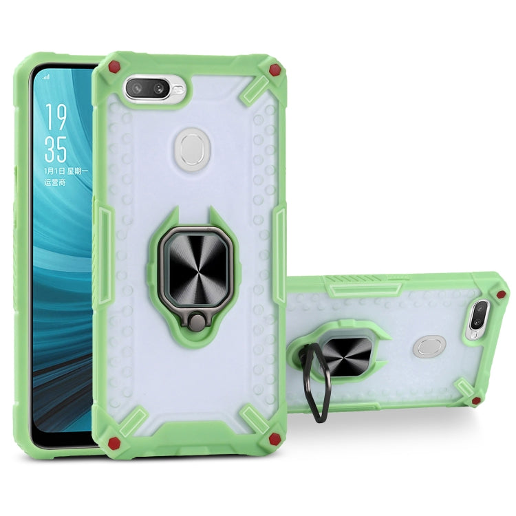 Matte TPU + PC Magnetic Shockproof Case with Ring Holder For OPPO A7