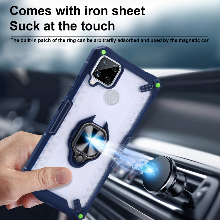 Matte TPU + PC Magnetic Shockproof Case with Ring Holder For OPPO Realme C15