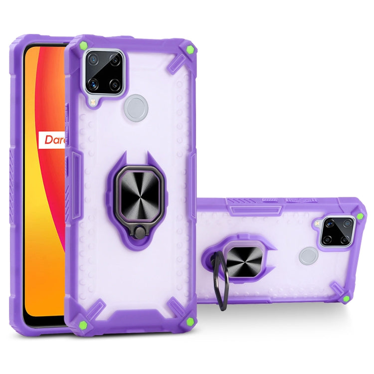 Matte TPU + PC Magnetic Shockproof Case with Ring Holder For OPPO Realme C15