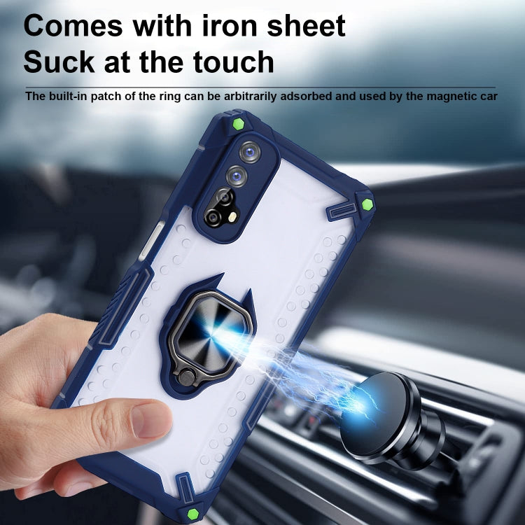 Matte TPU + PC Magnetic Shockproof Case with Ring Holder For OPPO Realme 7