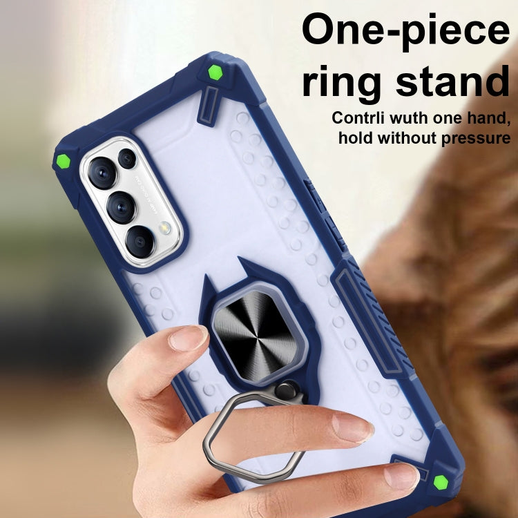 Matte TPU + PC Magnetic Shockproof Case with Ring Holder For OPPO Reno5