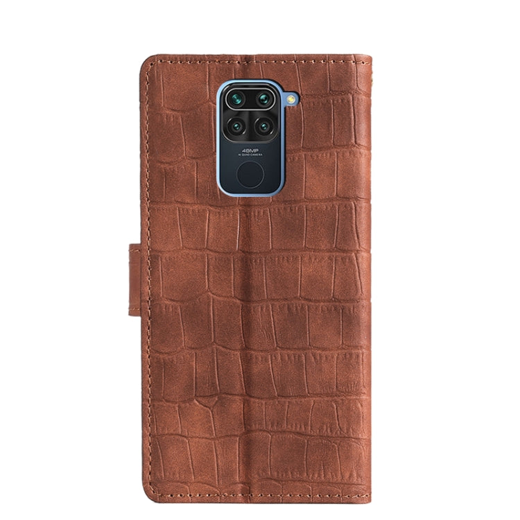 Skin Feel Crocodile Texture Magnetic Clasp Horizontal Flip PU Leather Case with Holder & Card Slots & Wallet For Xiaomi Redmi Note 9