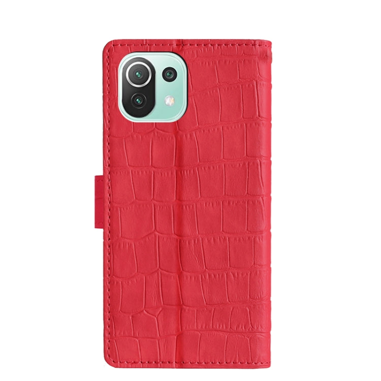 Skin Feel Crocodile Texture Magnetic Clasp Horizontal Flip PU Leather Case with Holder & Card Slots & Wallet For Xiaomi Mi 11 Lite