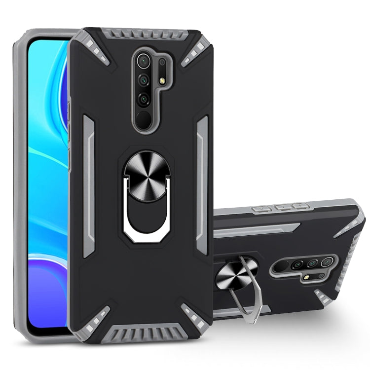 For Xiaomi Redmi 9 PC + TPU Protective Case with 360 Degrees Rotatable Ring Holder