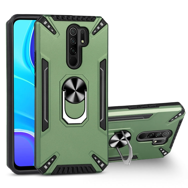 For Xiaomi Redmi 9 PC + TPU Protective Case with 360 Degrees Rotatable Ring Holder