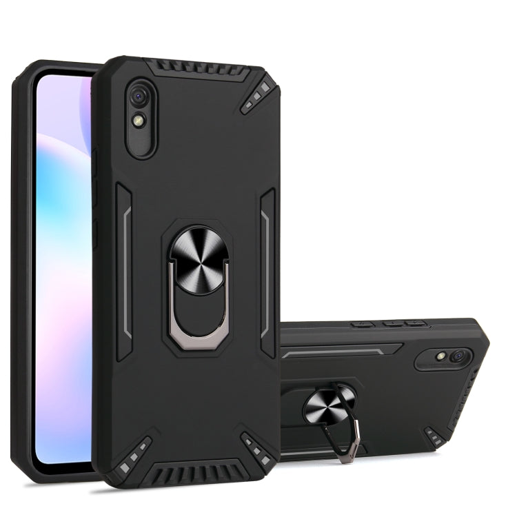 For Xiaomi Redmi 9A PC + TPU Protective Case with 360 Degrees Rotatable Ring Holder