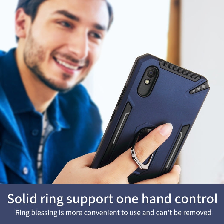 For Xiaomi Redmi 9A PC + TPU Protective Case with 360 Degrees Rotatable Ring Holder