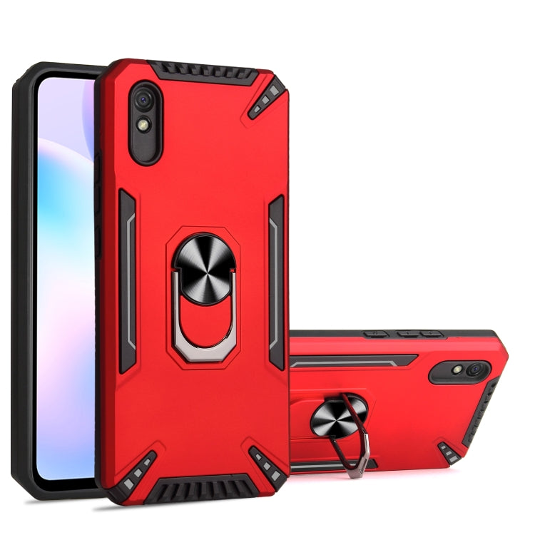 For Xiaomi Redmi 9A PC + TPU Protective Case with 360 Degrees Rotatable Ring Holder