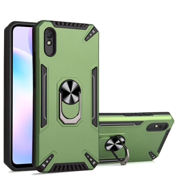 For Xiaomi Redmi 9A PC + TPU Protective Case with 360 Degrees Rotatable Ring Holder