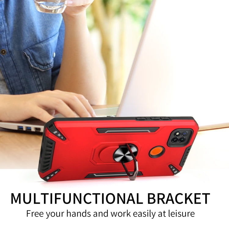 For Xiaomi Redmi 9C PC + TPU Protective Case with 360 Degrees Rotatable Ring Holder