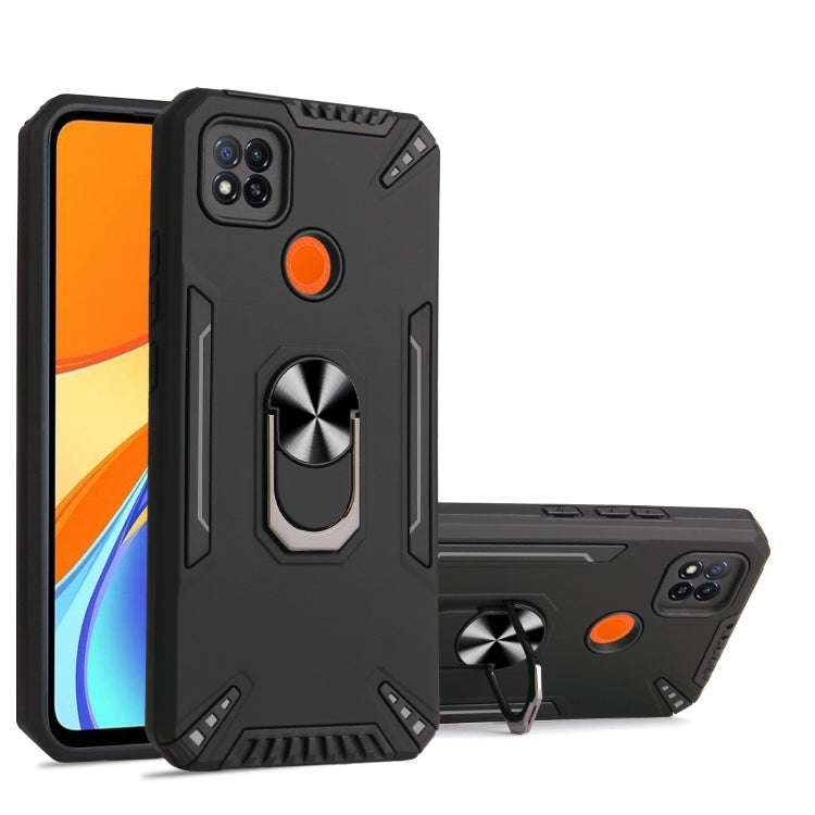 For Xiaomi Redmi 9C PC + TPU Protective Case with 360 Degrees Rotatable Ring Holder