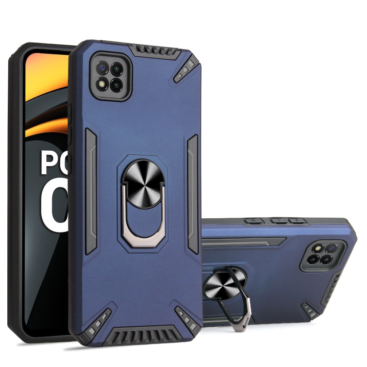 For Xiaomi Poco C3 PC + TPU Protective Case with 360 Degrees Rotatable Ring Holder