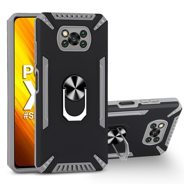 For Xiaomi Poco X3 PC + TPU Protective Case with 360 Degrees Rotatable Ring Holder