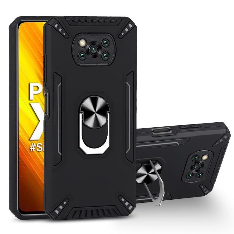 For Xiaomi Poco X3 PC + TPU Protective Case with 360 Degrees Rotatable Ring Holder