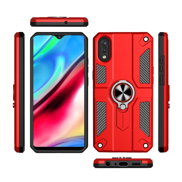 Carbon Fiber Pattern PC + TPU Protective Case with Ring Holder For vivo Y93