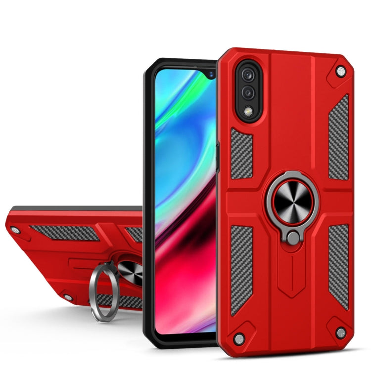 Carbon Fiber Pattern PC + TPU Protective Case with Ring Holder For vivo Y93