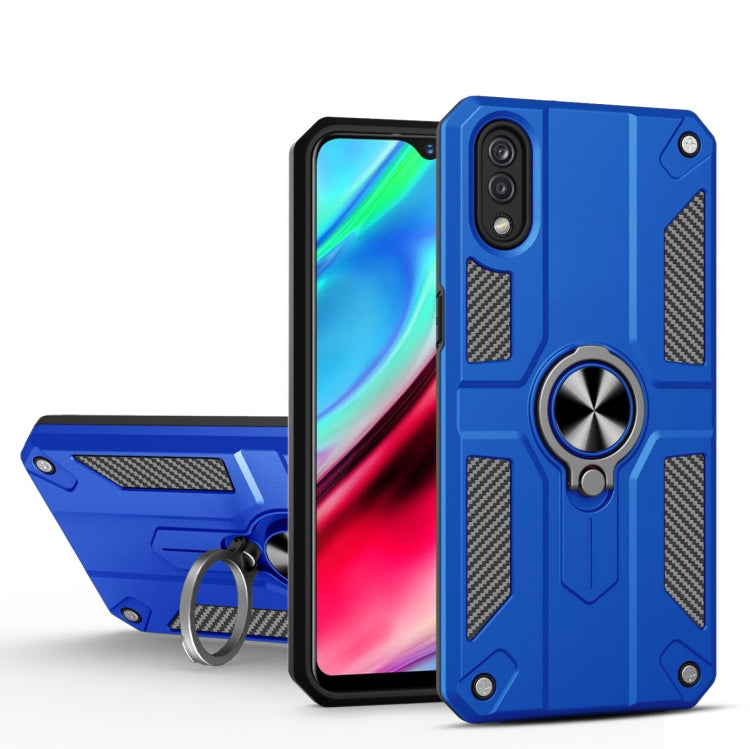 Carbon Fiber Pattern PC + TPU Protective Case with Ring Holder For vivo Y93