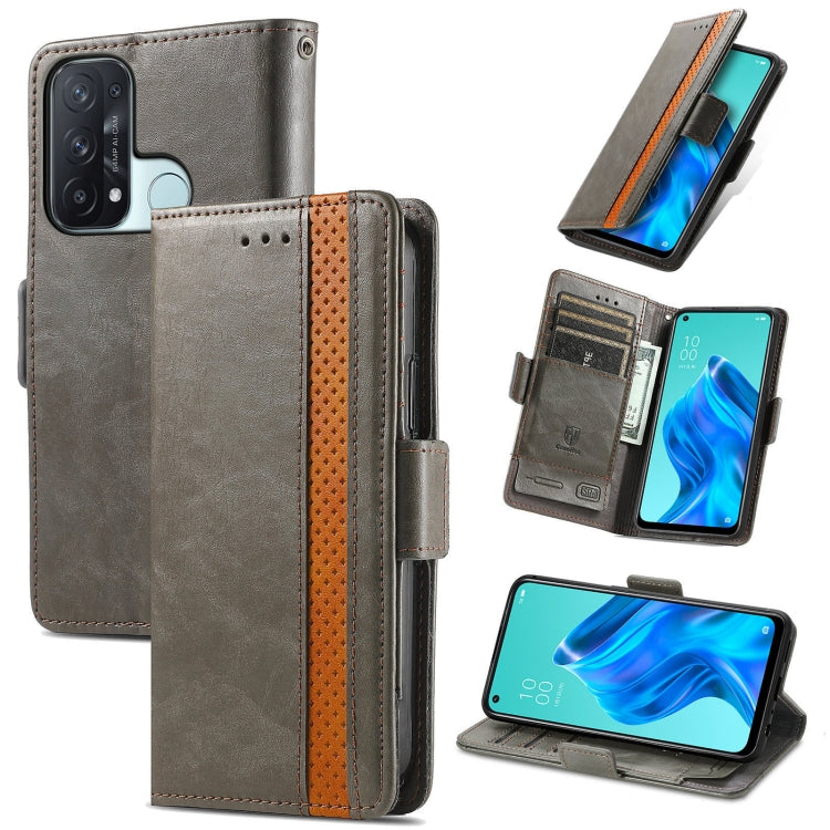 For OPPO Reno 5A CaseNeo Business Splicing Dual Magnetic Buckle Horizontal Flip PU Leather Case with Holder & Card Slots & Wallet