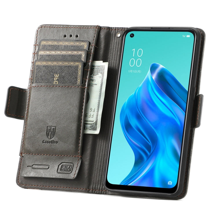 For OPPO Reno 5A CaseNeo Business Splicing Dual Magnetic Buckle Horizontal Flip PU Leather Case with Holder & Card Slots & Wallet