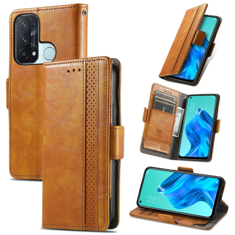 For OPPO Reno 5A CaseNeo Business Splicing Dual Magnetic Buckle Horizontal Flip PU Leather Case with Holder & Card Slots & Wallet