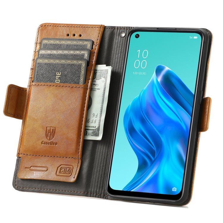 For OPPO Reno 5A CaseNeo Business Splicing Dual Magnetic Buckle Horizontal Flip PU Leather Case with Holder & Card Slots & Wallet