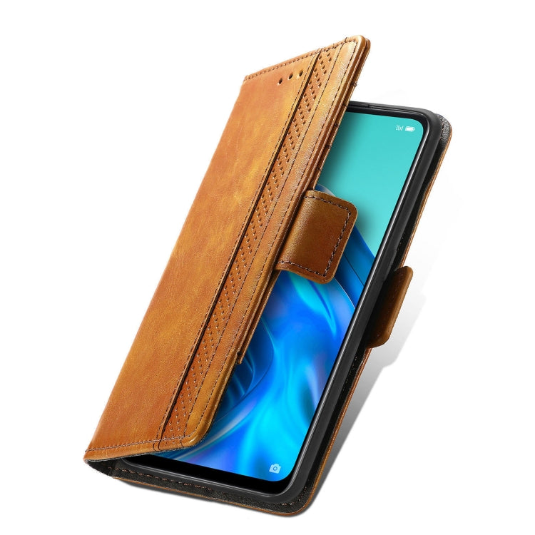 For OPPO Reno 5A CaseNeo Business Splicing Dual Magnetic Buckle Horizontal Flip PU Leather Case with Holder & Card Slots & Wallet