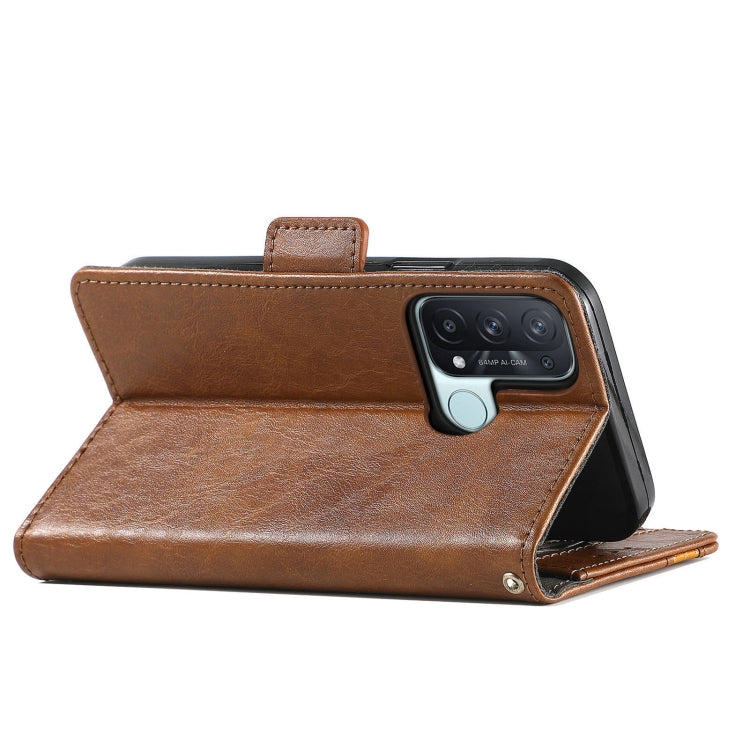 For OPPO Reno 5A CaseNeo Business Splicing Dual Magnetic Buckle Horizontal Flip PU Leather Case with Holder & Card Slots & Wallet