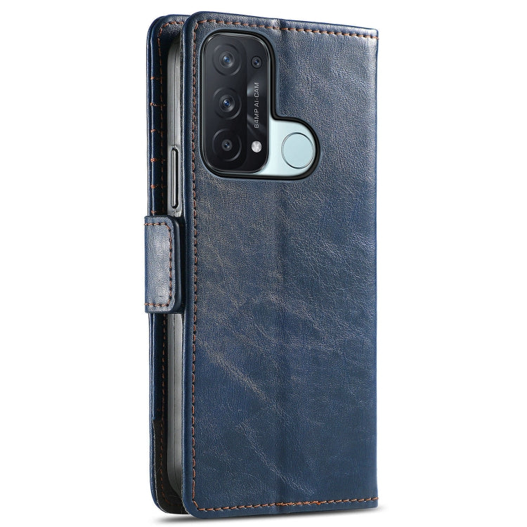 For OPPO Reno 5A CaseNeo Business Splicing Dual Magnetic Buckle Horizontal Flip PU Leather Case with Holder & Card Slots & Wallet