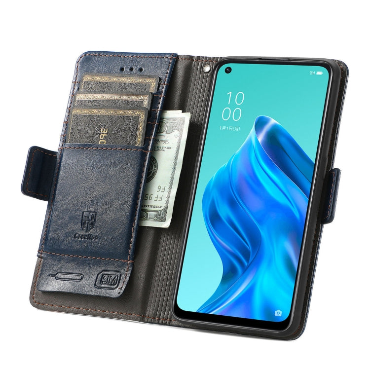 For OPPO Reno 5A CaseNeo Business Splicing Dual Magnetic Buckle Horizontal Flip PU Leather Case with Holder & Card Slots & Wallet