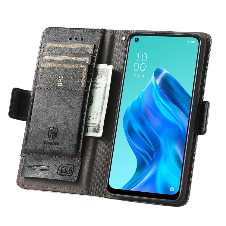 For OPPO Reno 5A CaseNeo Business Splicing Dual Magnetic Buckle Horizontal Flip PU Leather Case with Holder & Card Slots & Wallet