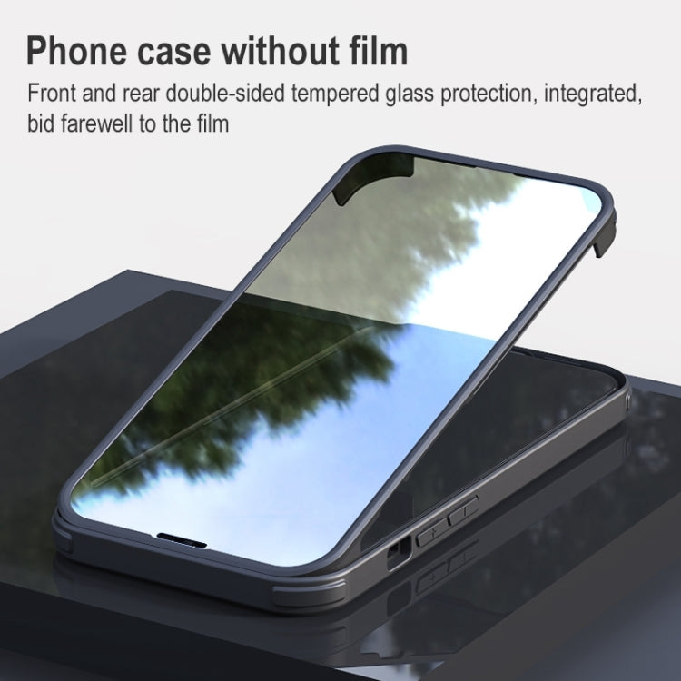 For iPhone 13 Pro Max Shockproof TPU + Double-sided Glass Protective Case
