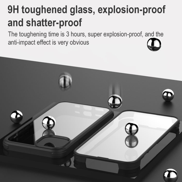 For iPhone 13 Pro Max Shockproof TPU + Double-sided Glass Protective Case