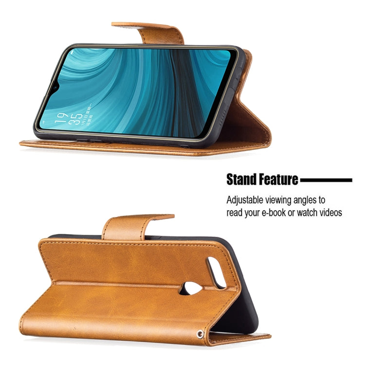 For OPPO A7 Retro Lambskin Texture Pure Color Horizontal Flip PU Leather Case with Holder & Card Slots & Wallet & Lanyard
