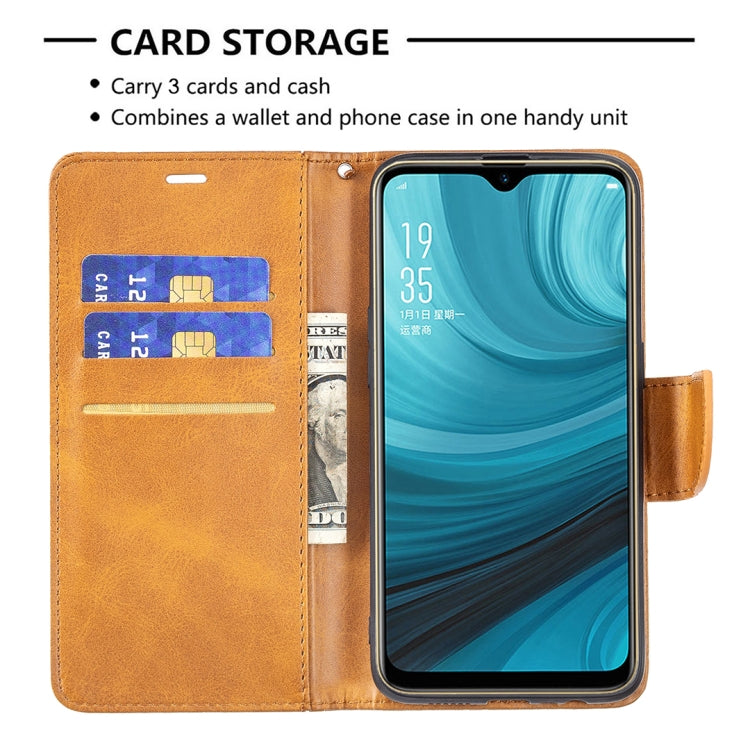 For OPPO A7 Retro Lambskin Texture Pure Color Horizontal Flip PU Leather Case with Holder & Card Slots & Wallet & Lanyard