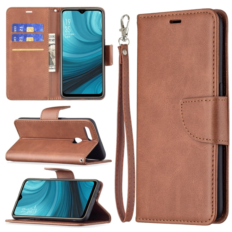 For OPPO A7 Retro Lambskin Texture Pure Color Horizontal Flip PU Leather Case with Holder & Card Slots & Wallet & Lanyard