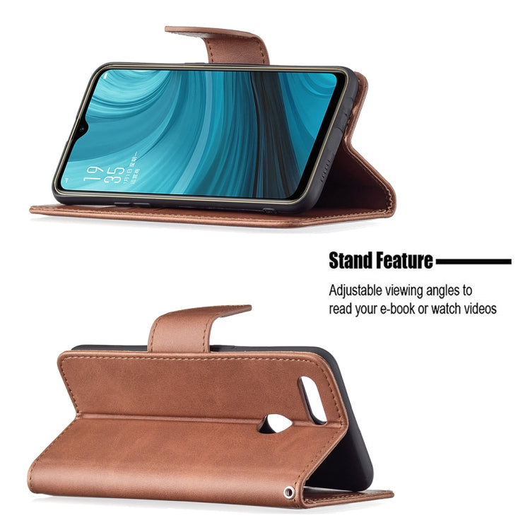 For OPPO A7 Retro Lambskin Texture Pure Color Horizontal Flip PU Leather Case with Holder & Card Slots & Wallet & Lanyard