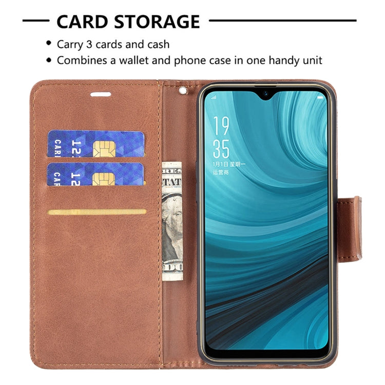 For OPPO A7 Retro Lambskin Texture Pure Color Horizontal Flip PU Leather Case with Holder & Card Slots & Wallet & Lanyard