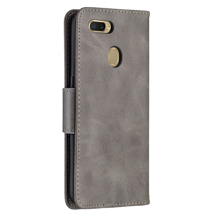 For OPPO A7 Retro Lambskin Texture Pure Color Horizontal Flip PU Leather Case with Holder & Card Slots & Wallet & Lanyard