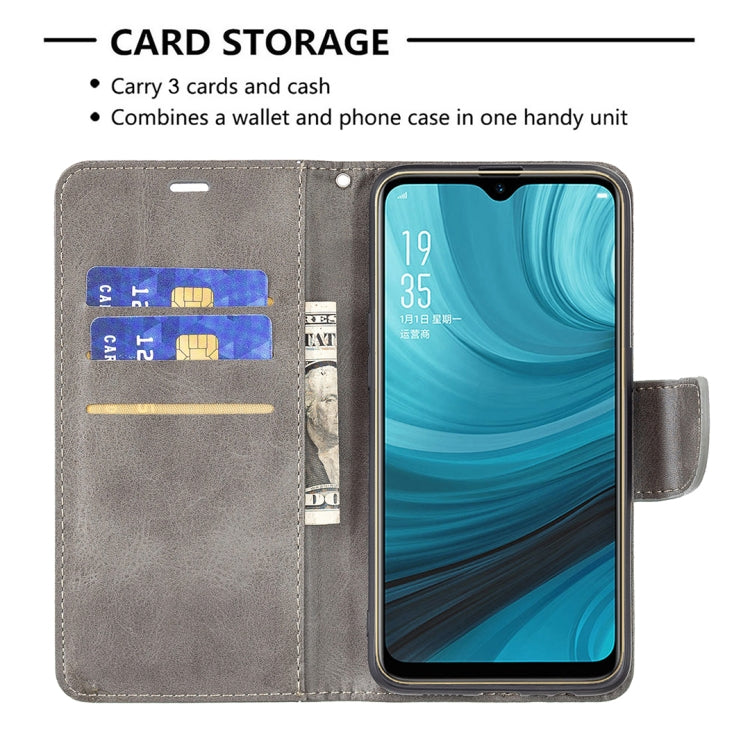 For OPPO A7 Retro Lambskin Texture Pure Color Horizontal Flip PU Leather Case with Holder & Card Slots & Wallet & Lanyard