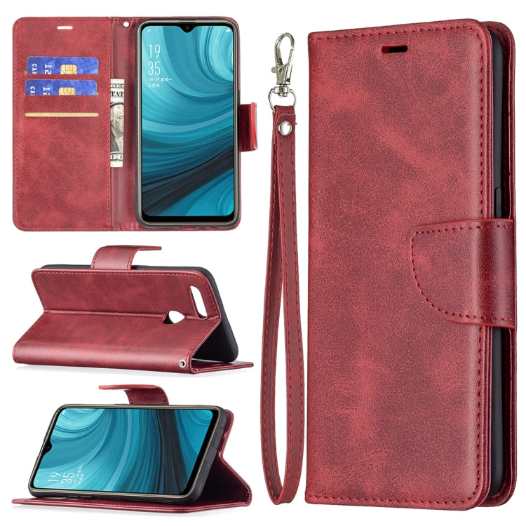 For OPPO A7 Retro Lambskin Texture Pure Color Horizontal Flip PU Leather Case with Holder & Card Slots & Wallet & Lanyard